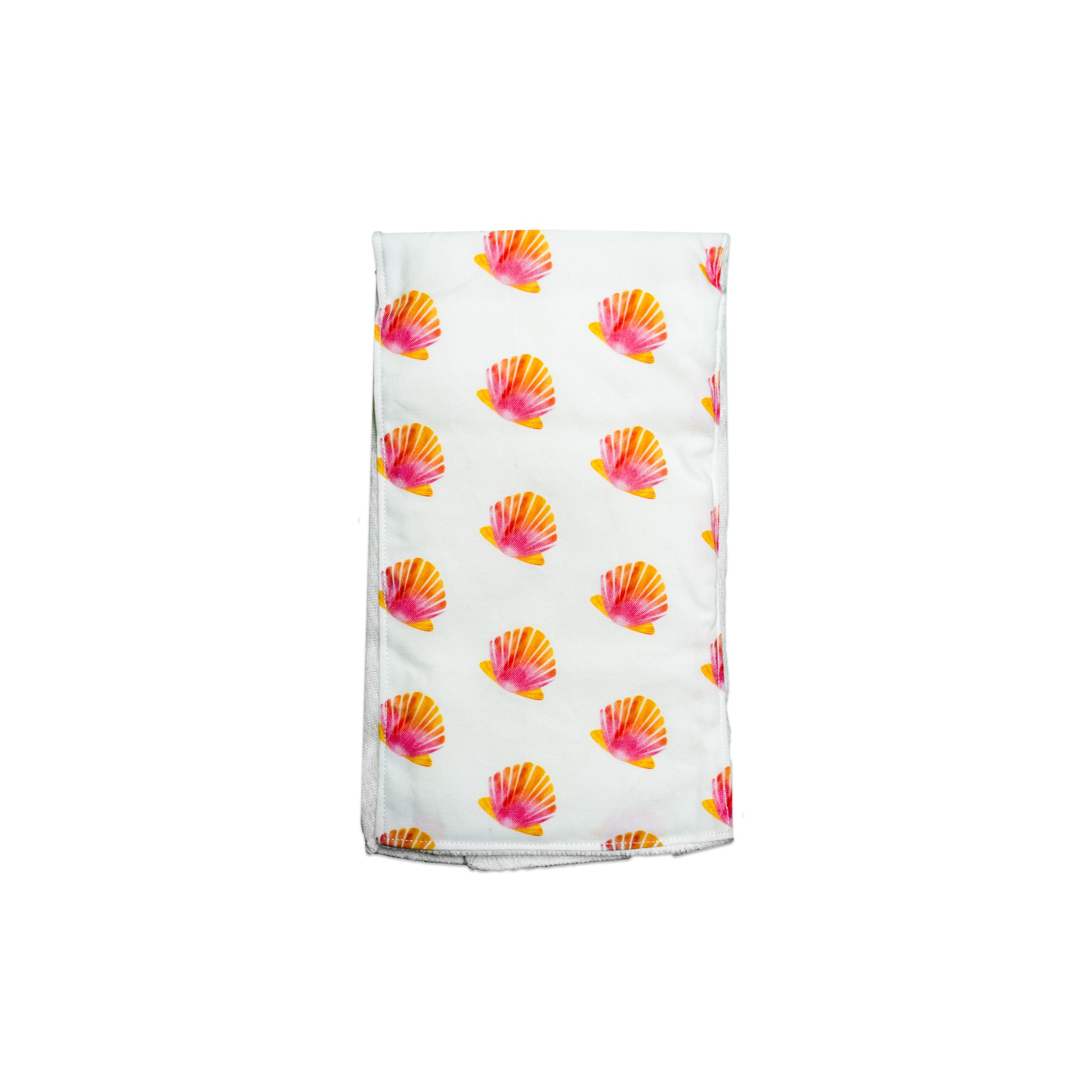 Handsewn Organic Cotton Sunrise Shell Burp Cloth