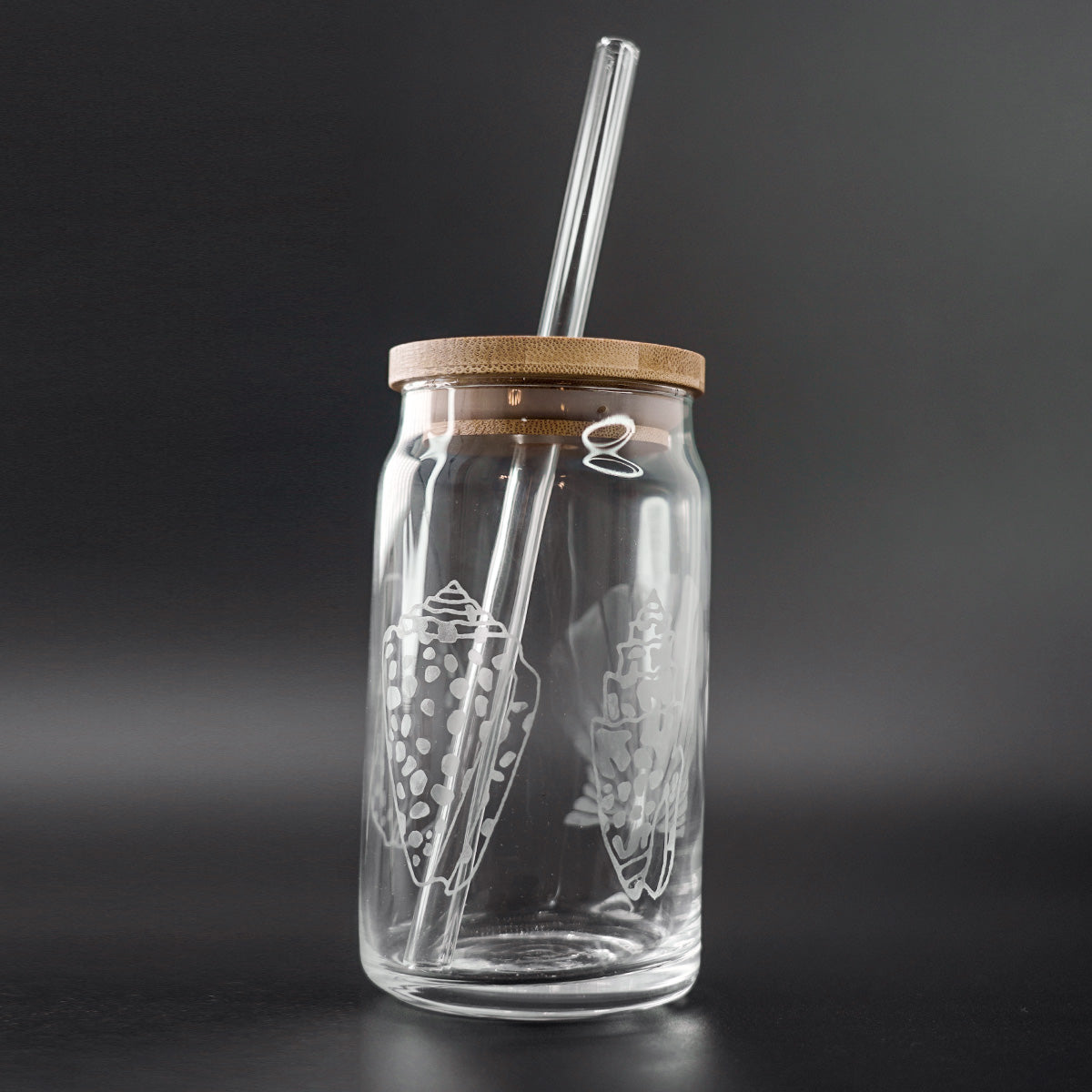 Hand Etched 16 oz Glass Tumbler with Lid & Straw - Cowrie Shell –  Hawaiiverse