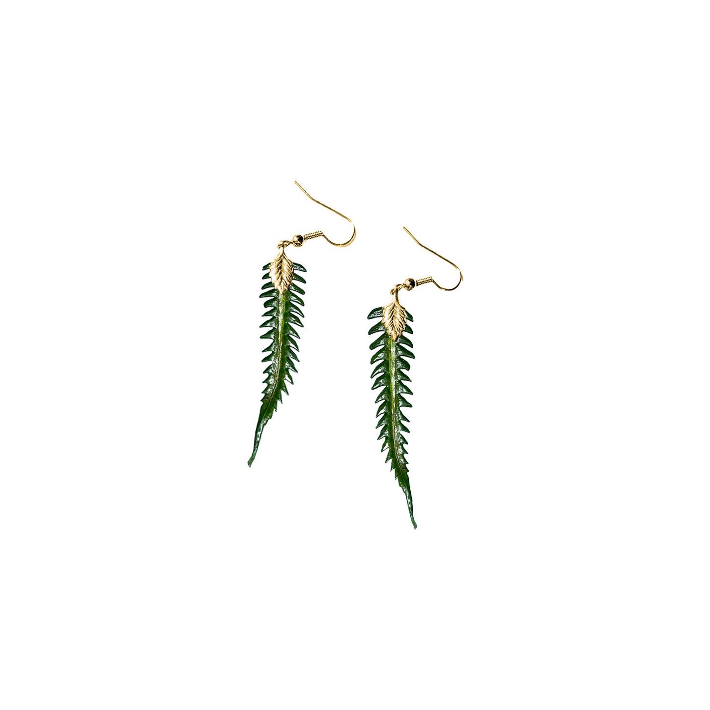 Real Preserved Handmade Hāpuʻu Fern Earrings - Small