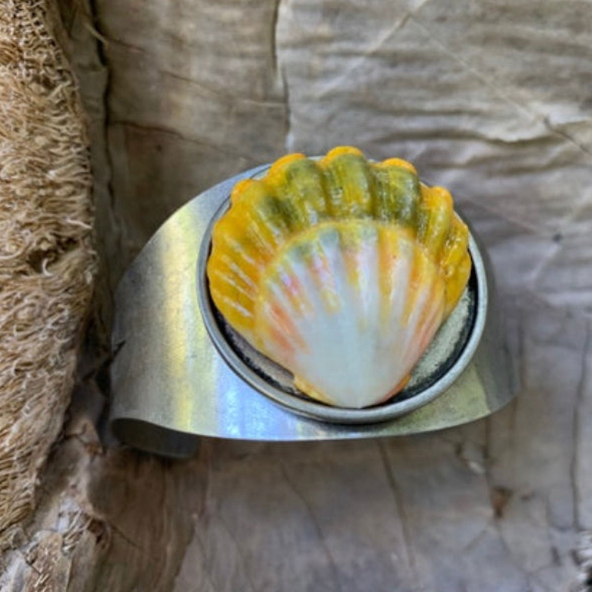 Sunrise Shell Cuff Adjustable Metal Bangle