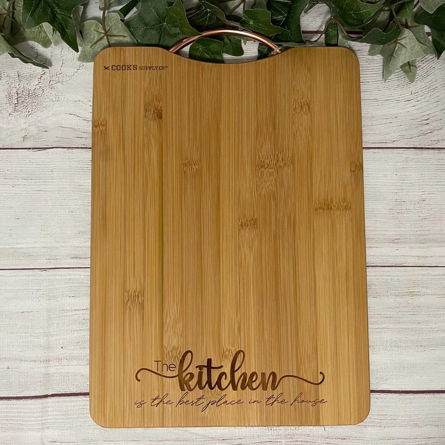 "The Kitchen" Engraved Solid Bamboo Cutting Board