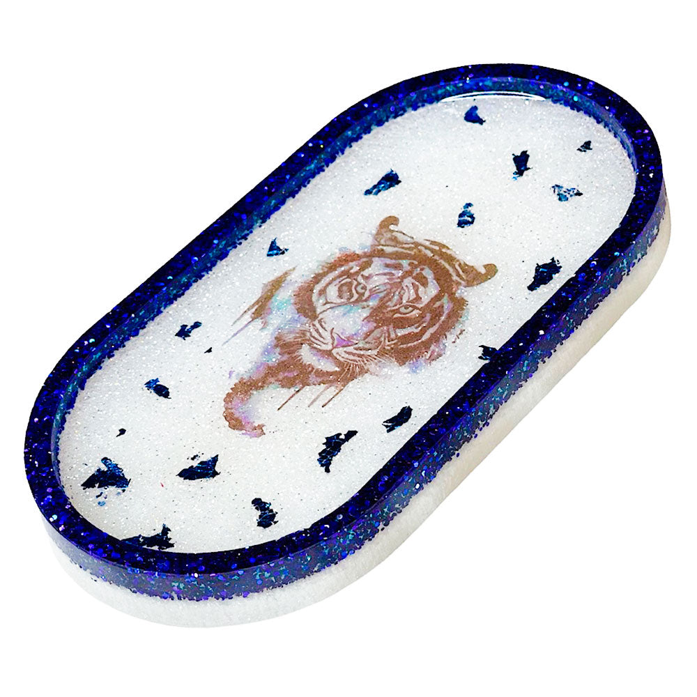 Brilliant Handmade Resin Trinket Tray / Jewelry Dish - Tiger