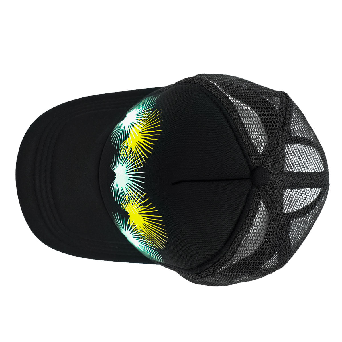 Kūlia Summer Vibes Black Trucker Hat - Yellow & Mint Green