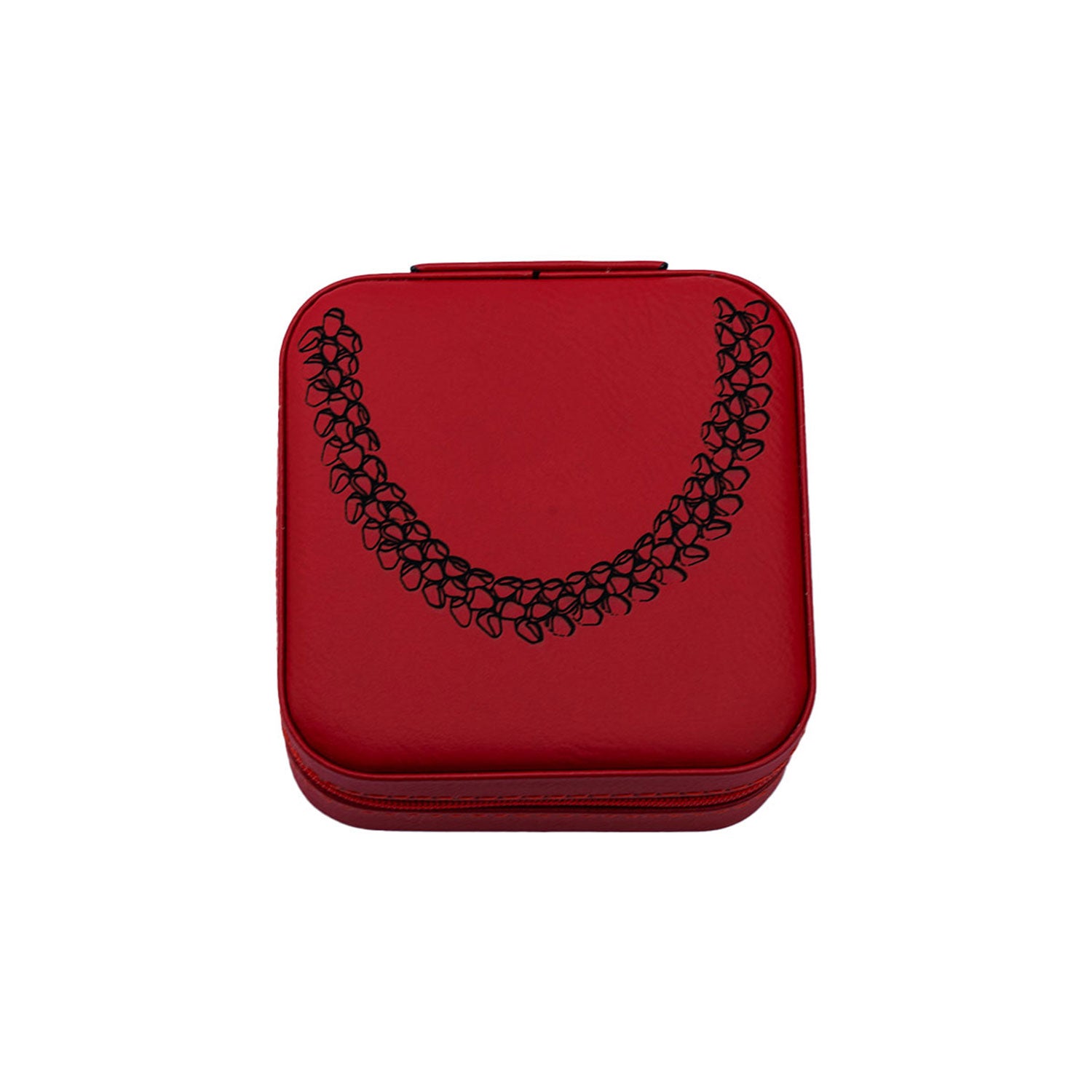 Faux Leather Zippered Travel Jewelry Box - Puakenikeni Lei