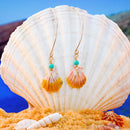 Hawaiian Sunrise Shell 14kt Gold Large Hook Earrings