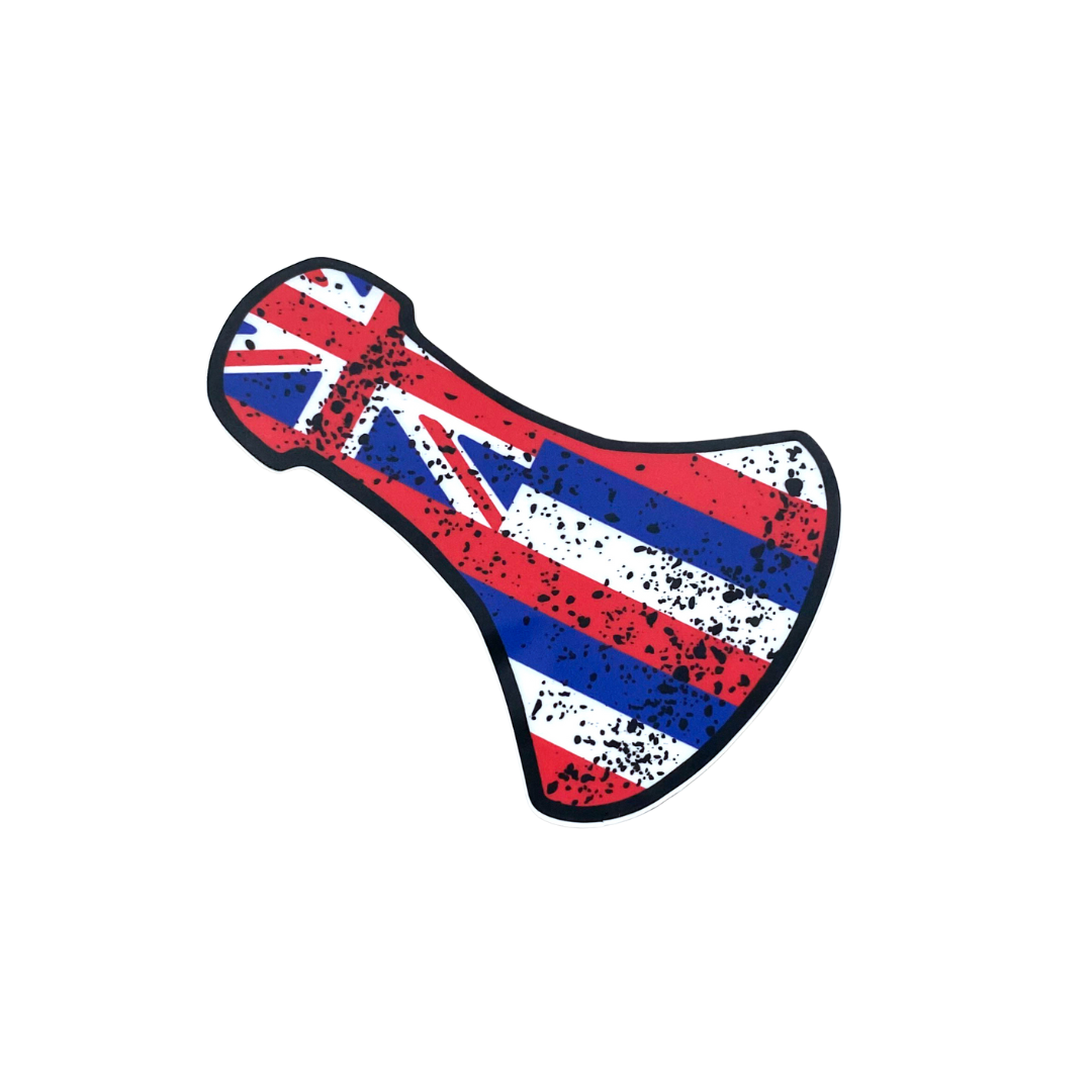 3" Hawaii State Flag Poi Pounder, Matte Vinyl Sticker