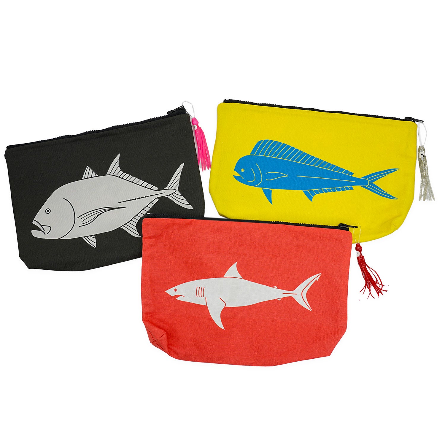 Ulua Water Resistant Canvas Pouch with Squid Lure Zipper