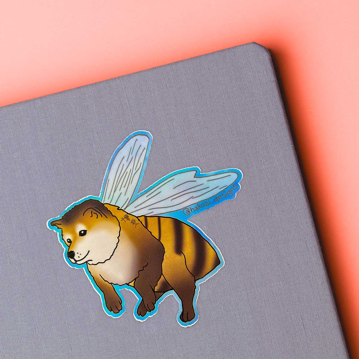 Shiba Inu Bumblebee Die-Cut Vinyl Sticker