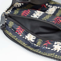 Custom Designed Waist Bag - Black Heliconia