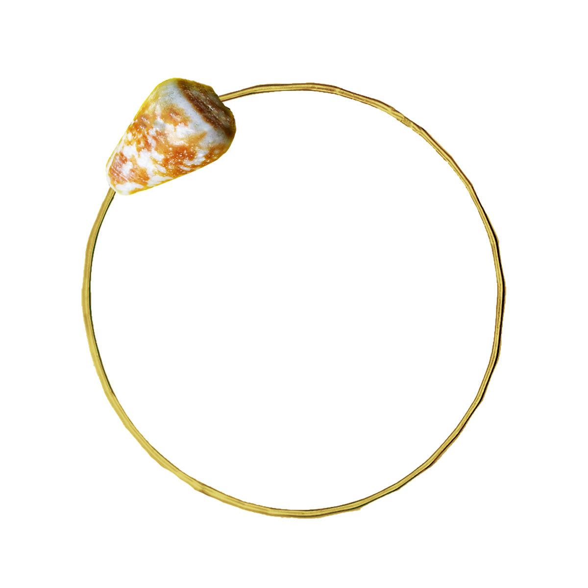 Cat Cone Shell Handmade 14k Gold Bangle 8.5"