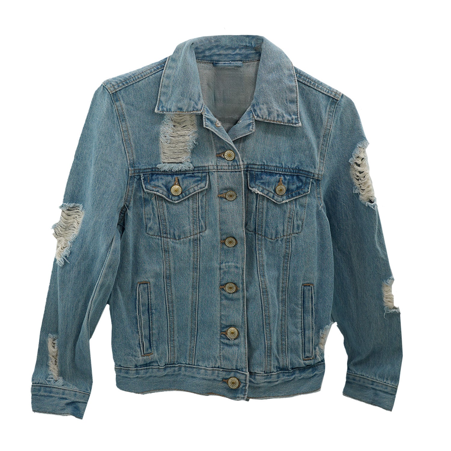 Women's outlet ripped denim jacket