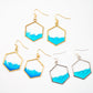 Hexagonal Ocean Earrings - Gold