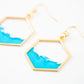 Hexagonal Ocean Earrings - Gold