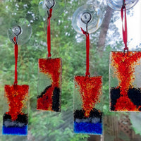 Handmade Stained Glass 3D Ornament - Lava Explosion