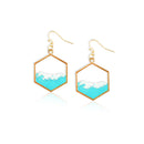 Hexagonal Ocean Earrings - Gold