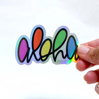 3” Vinyl Pepili Aloha Rainbow Holographic Sticker