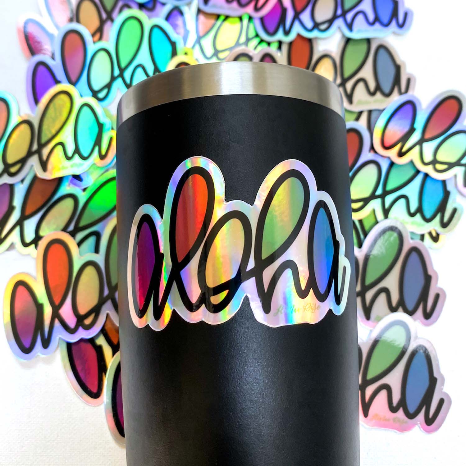 3” Vinyl Pepili Aloha Rainbow Holographic Sticker