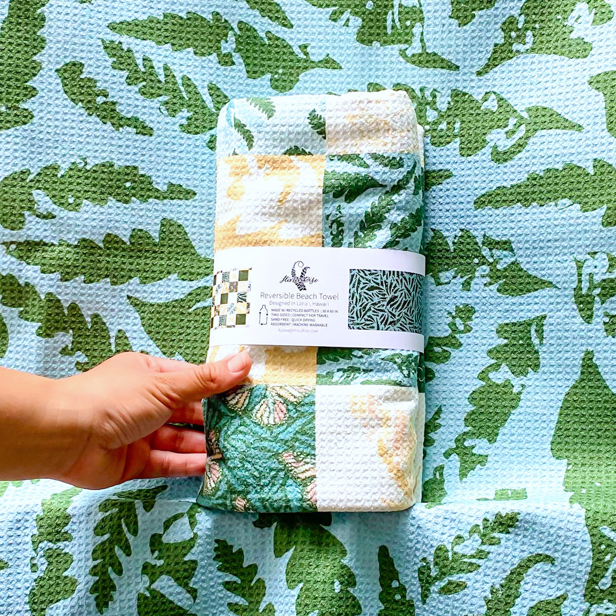 Recycled PET Beach Towel - Fern Butterfly