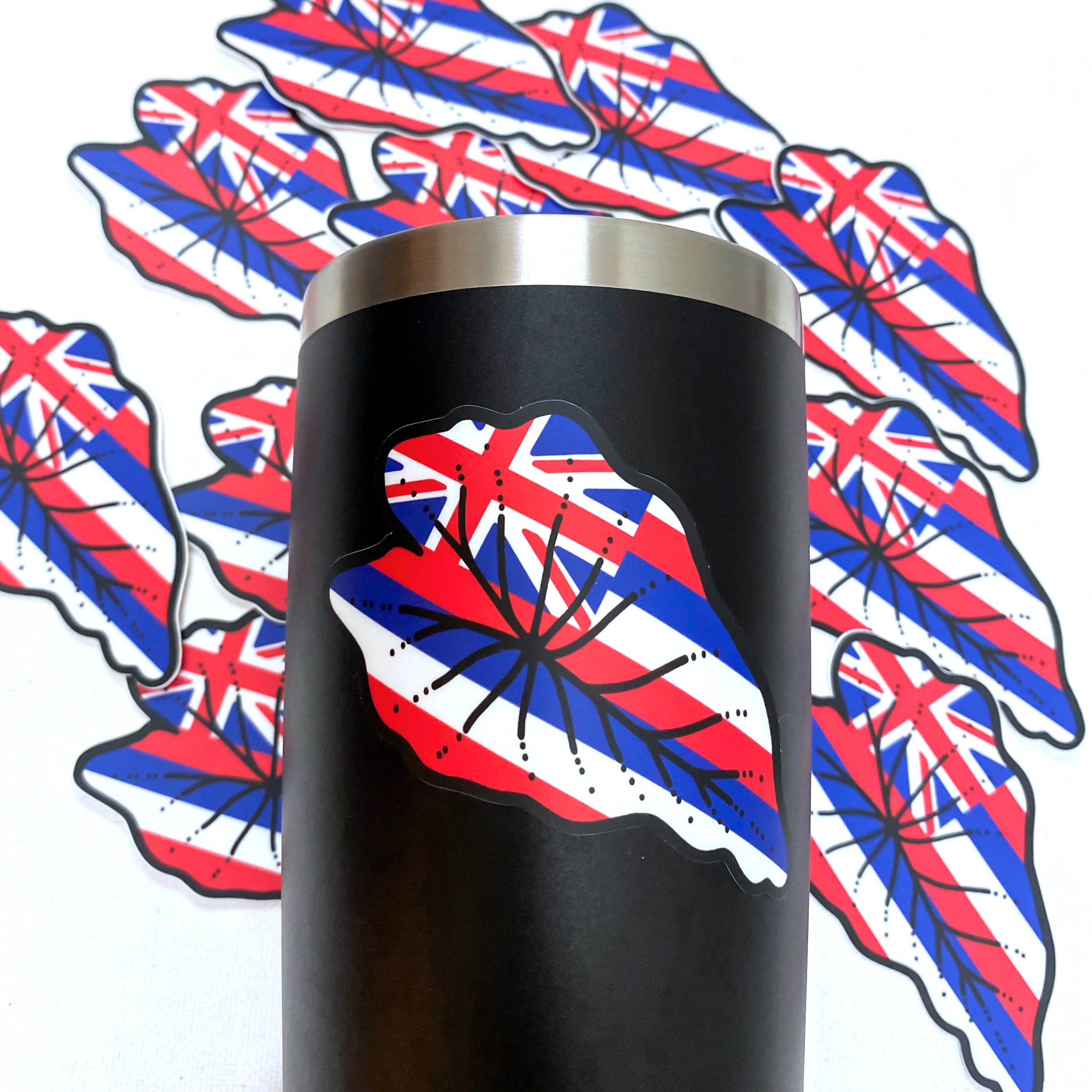 3" Hawaii State Flag Kalo, Matte Vinyl Sticker