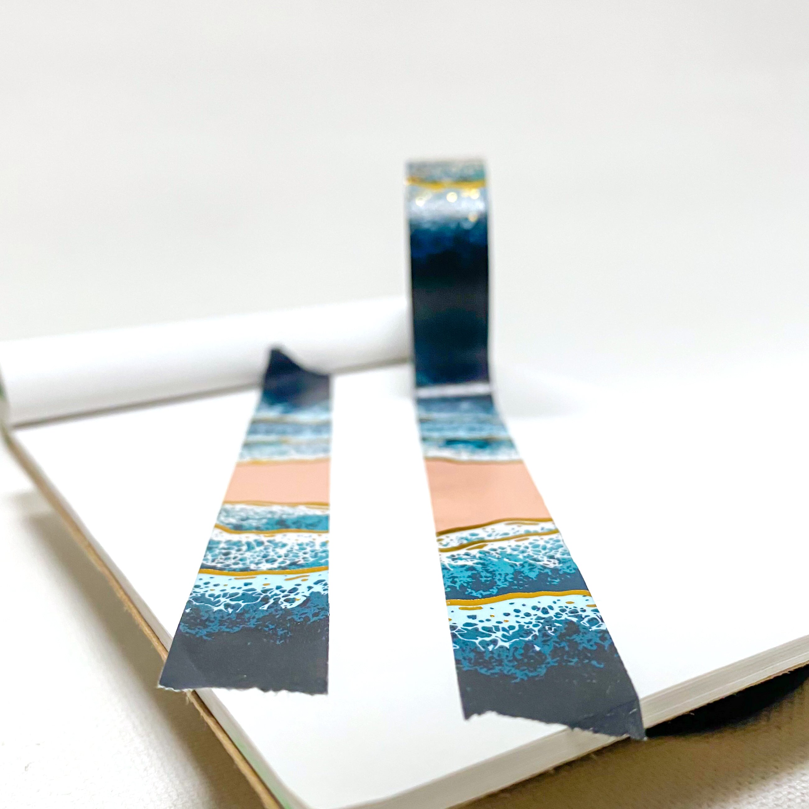 15mm x 10m Washi Tape - Ocean Waves Gold