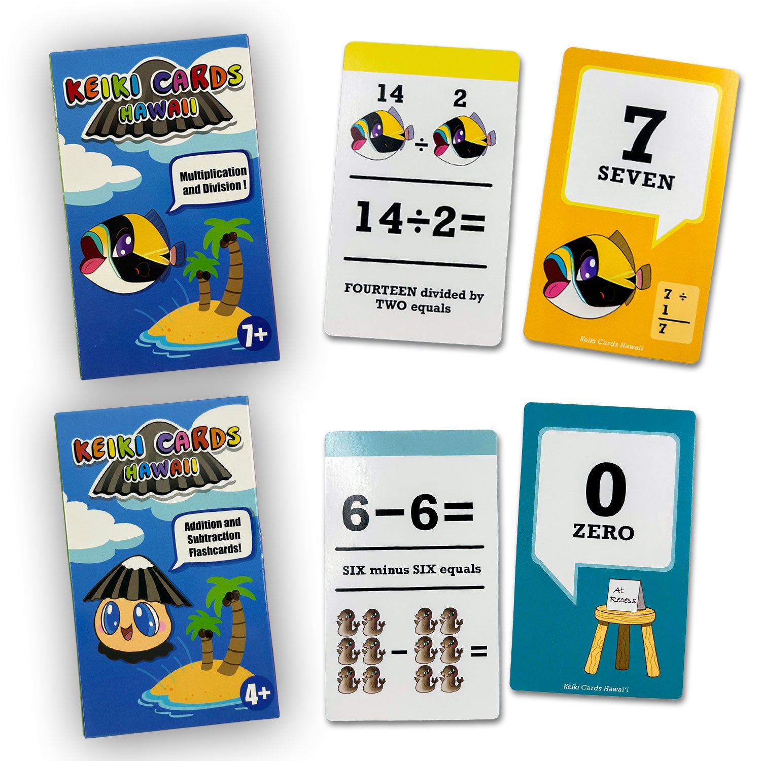 Hawaiian Educational Math Flashcards - Add & Subtract ʻOpihi