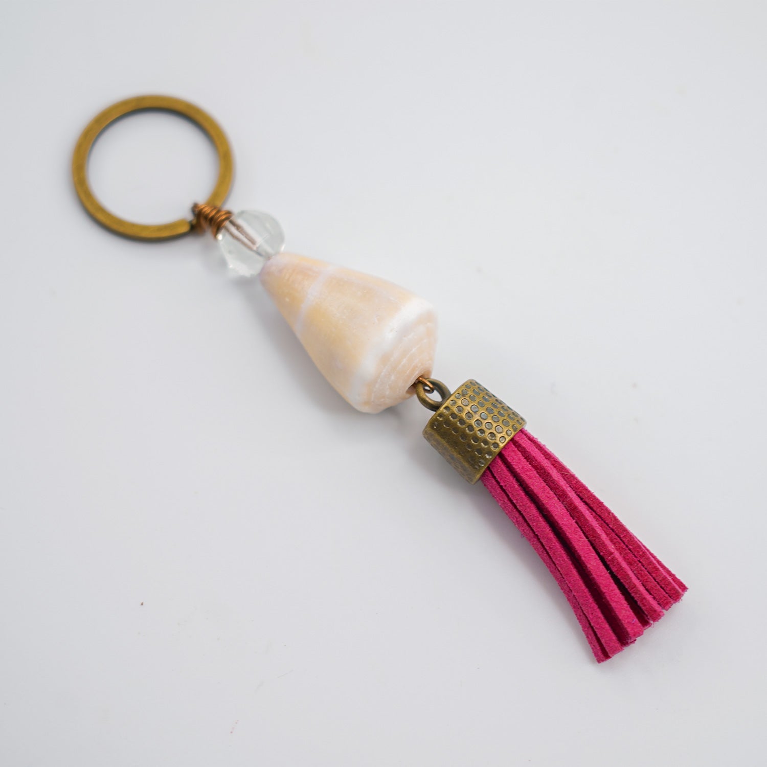 Handmade Hawaiian Cone Shell Bronze Keychain