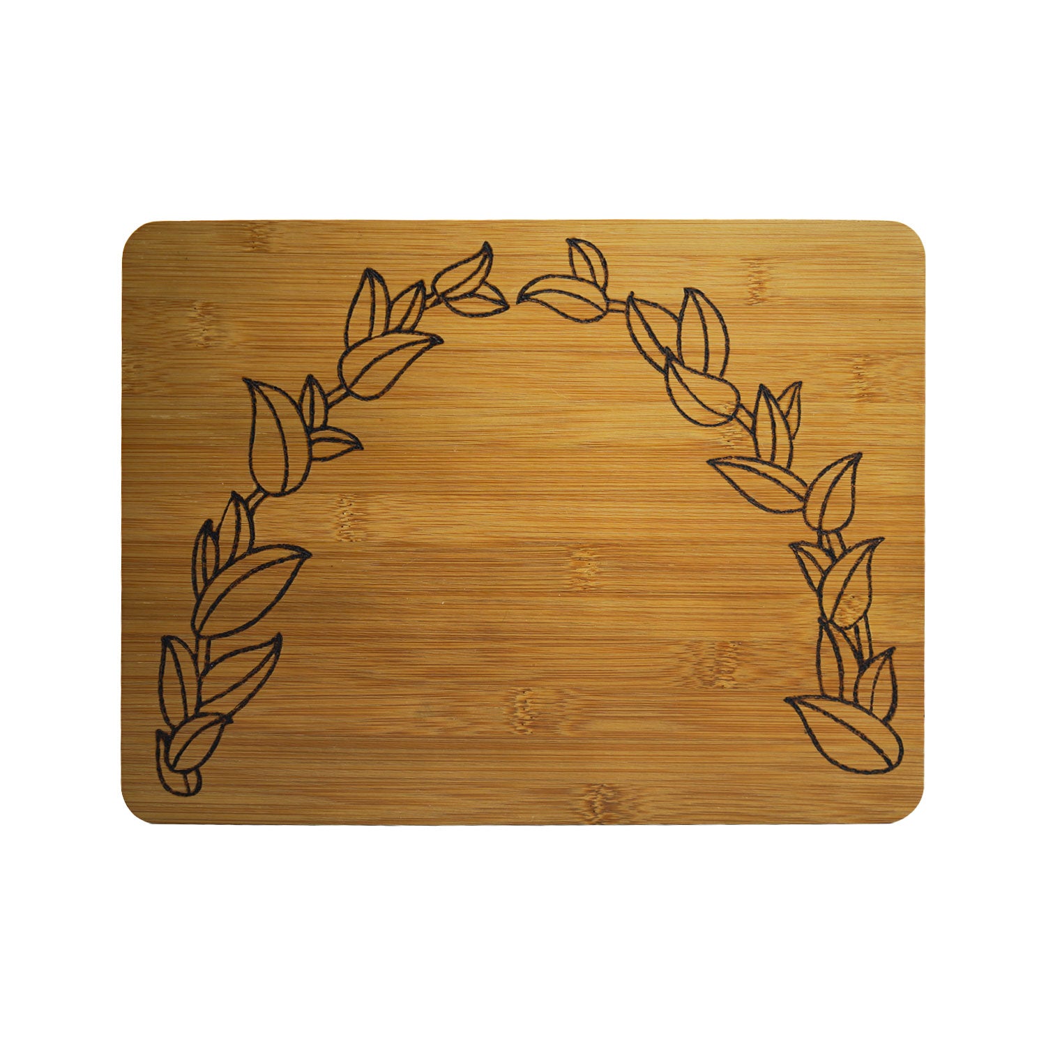 Maile Lei Arch Custom Etched Bamboo Wood Cutting Board