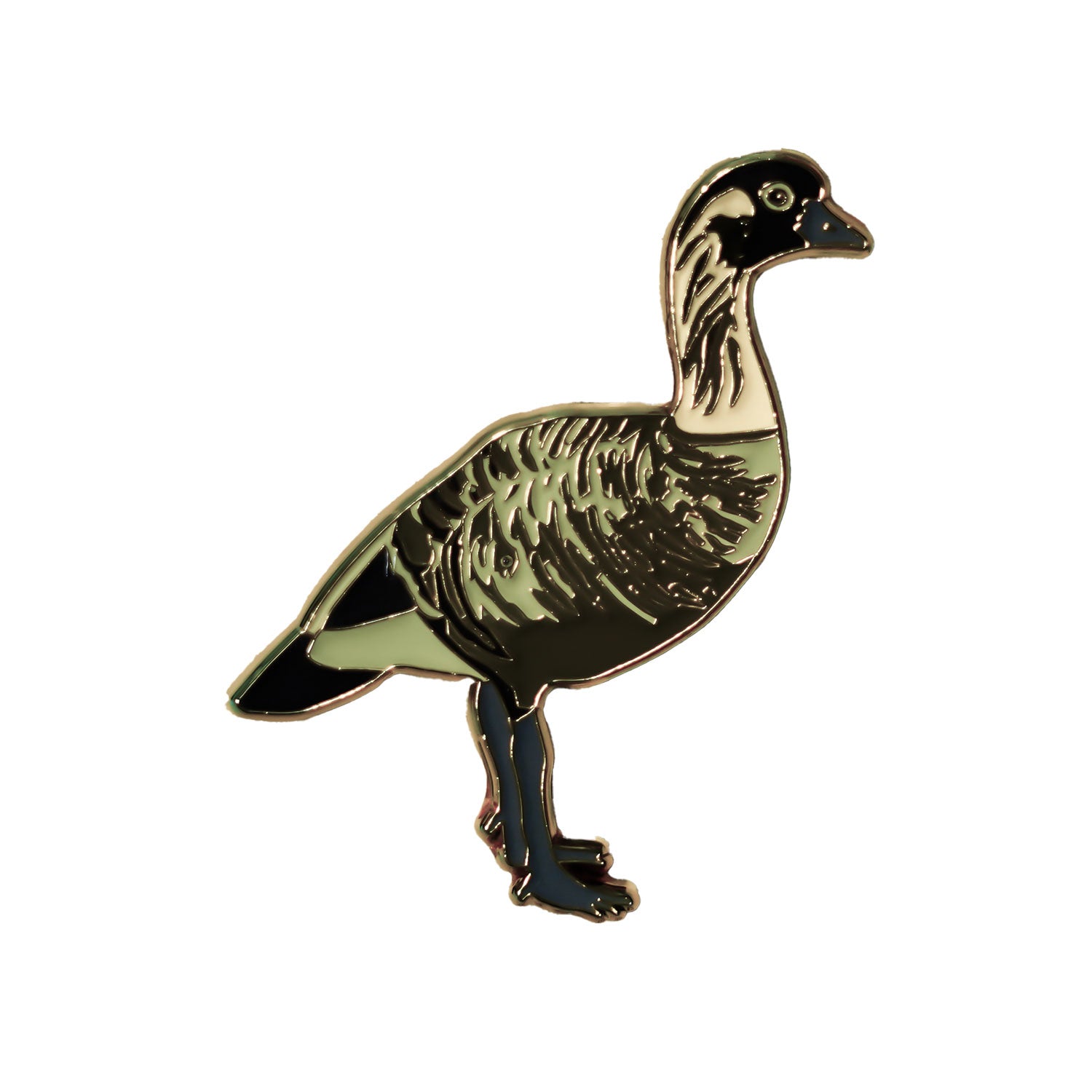 Native Hawaiian Nēnē Goose Gold Enamel Pin