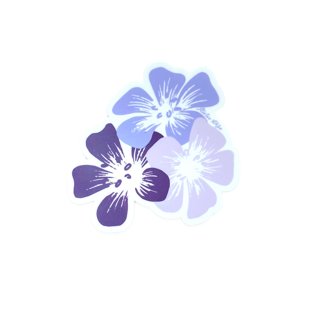 3" Nohoanu Purple Flowers Matte Vinyl Sticker