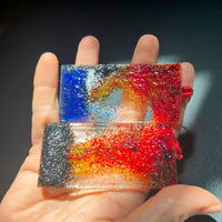 Handmade Stained Glass 3D Ornament - Lava Explosion