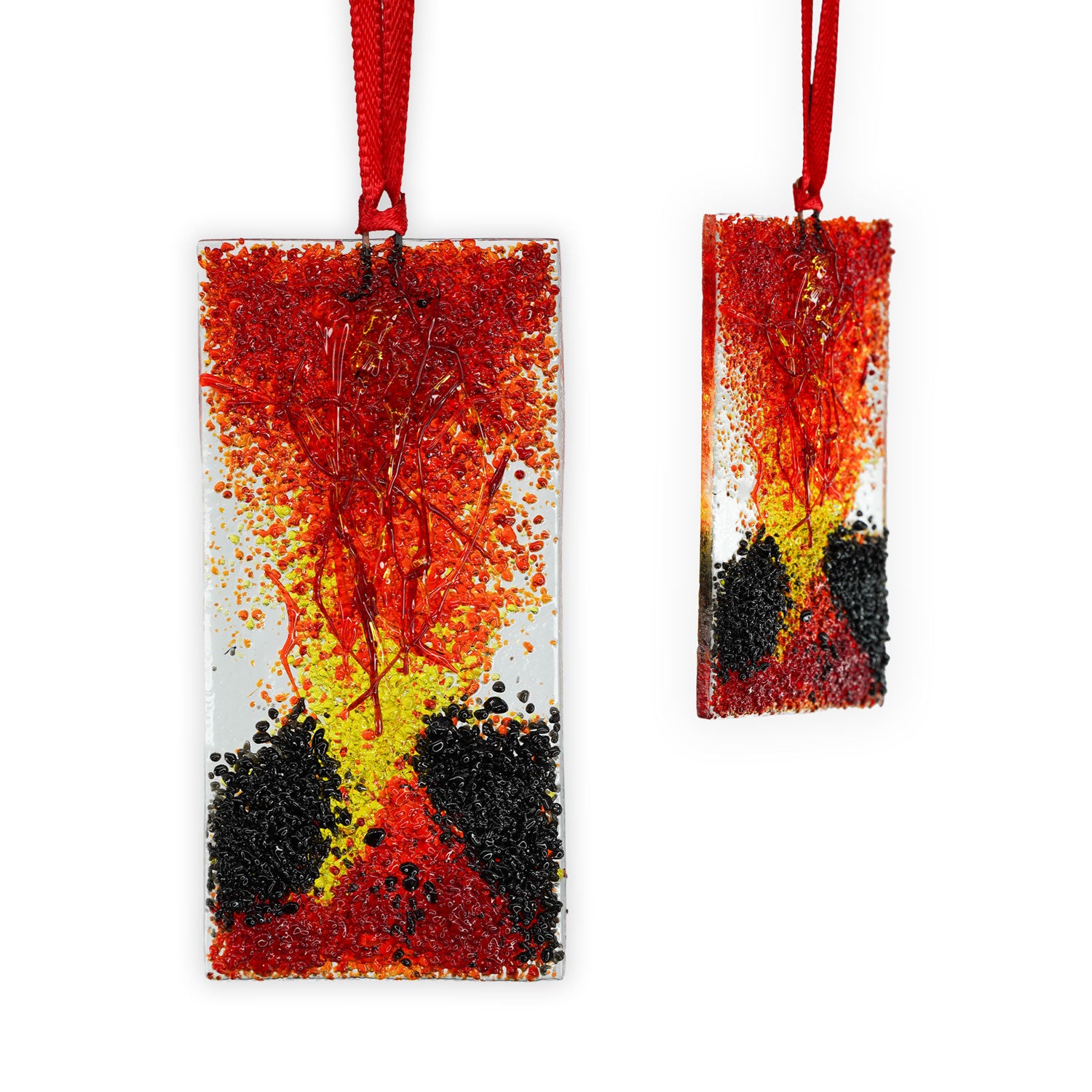 Handmade Stained Glass 3D Ornament - Lava River