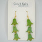 Triple Pakalana Lei Green & Gold Earrings