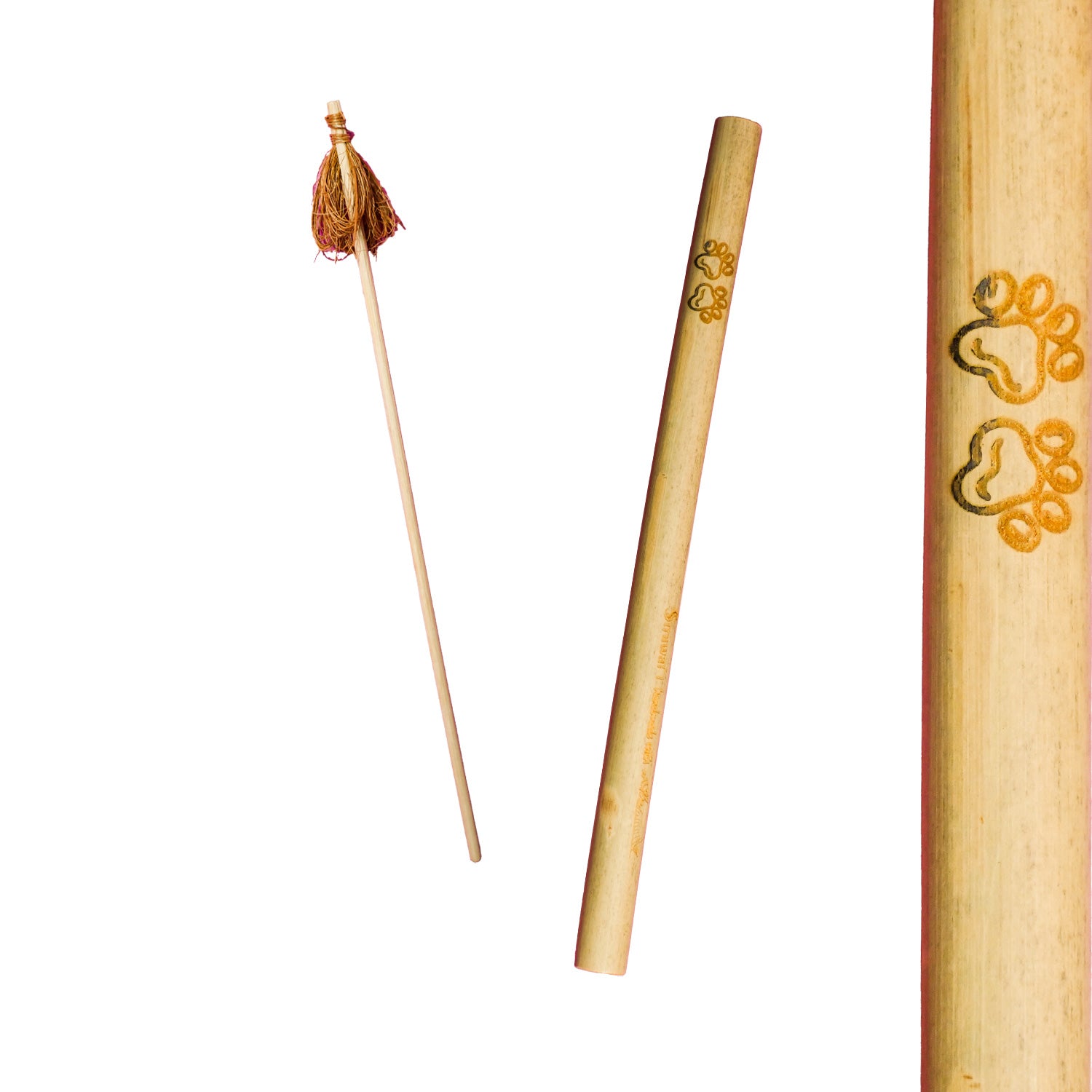 Engraved Bamboo Reusable Straw & Cleaner - Paws