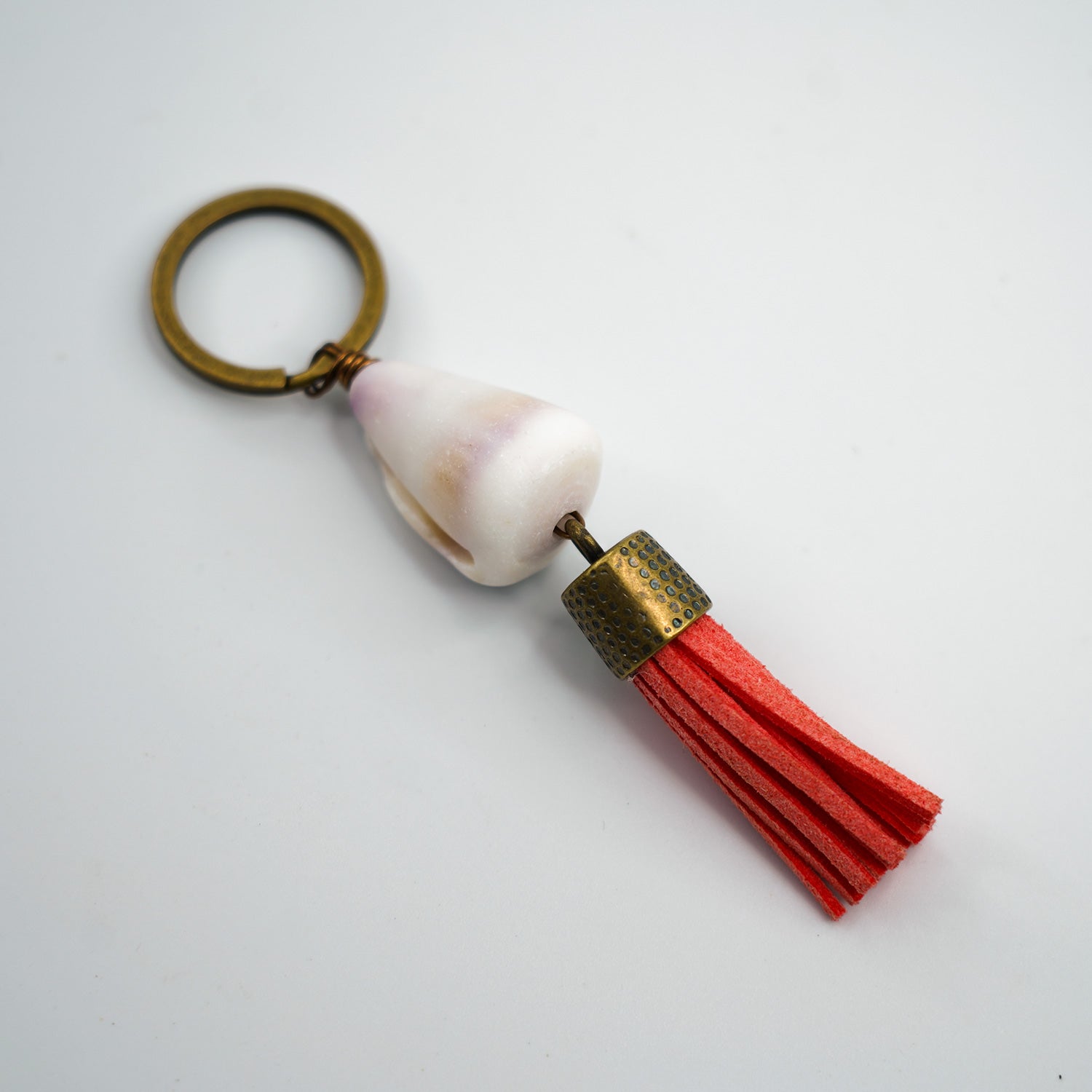 Handmade Hawaiian Cone Shell Bronze Keychain