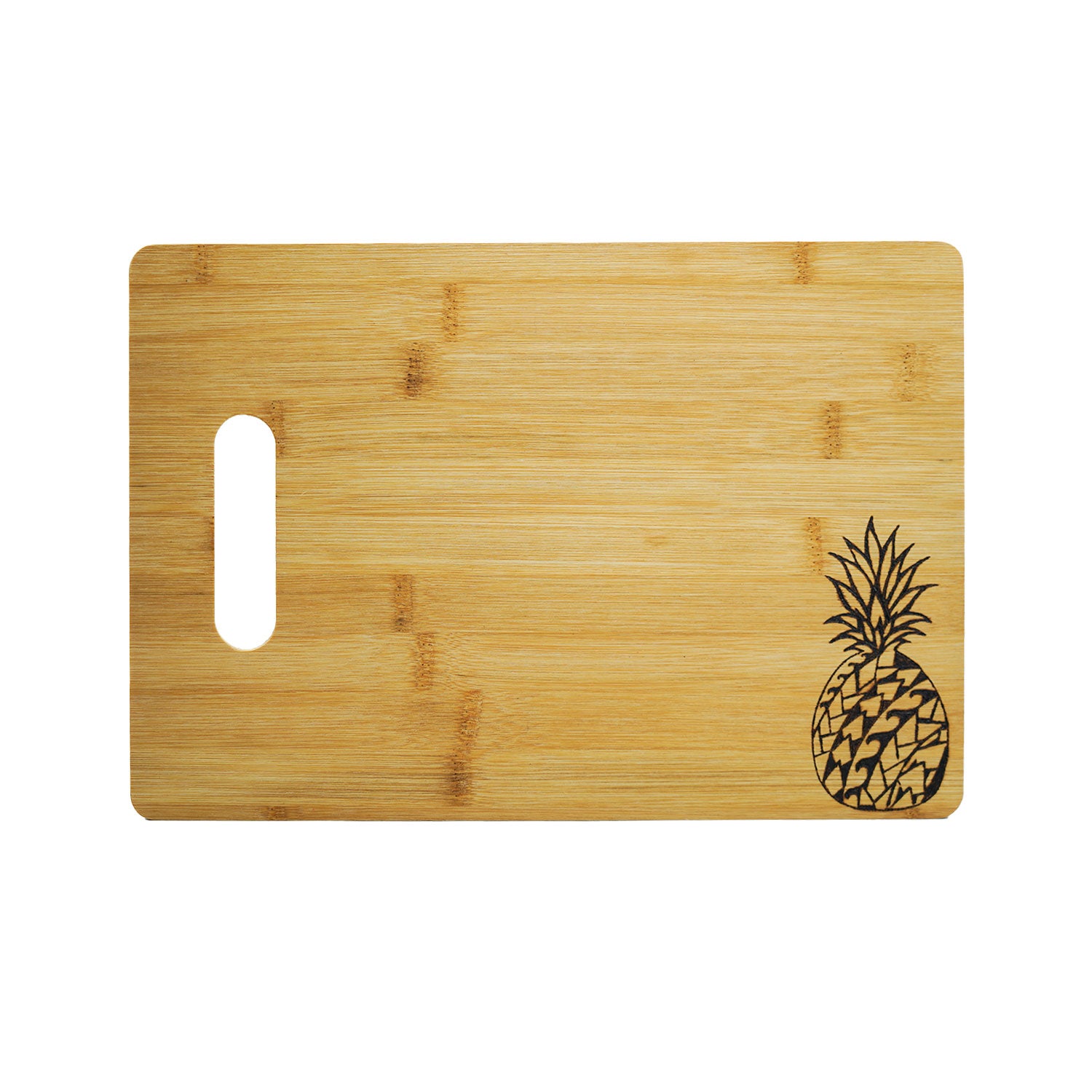 Tribal Pineapple Custom Etched Bamboo Wood Cutting Board