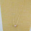 Dainty Freshwater Pearl Sterling 18" Silver Necklace - Champagne