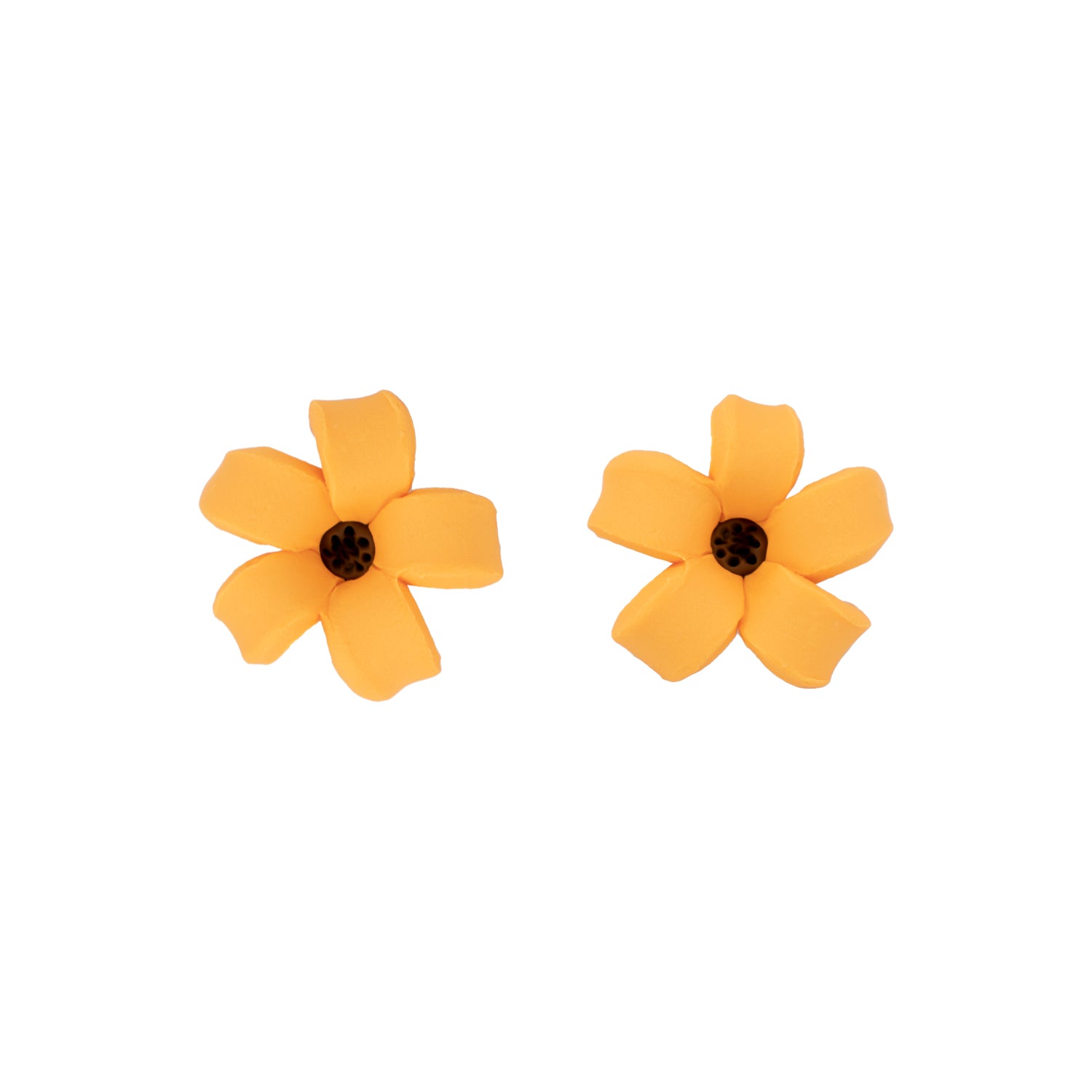 Handmade Clay Puakenikeni Flower Stud Earrings