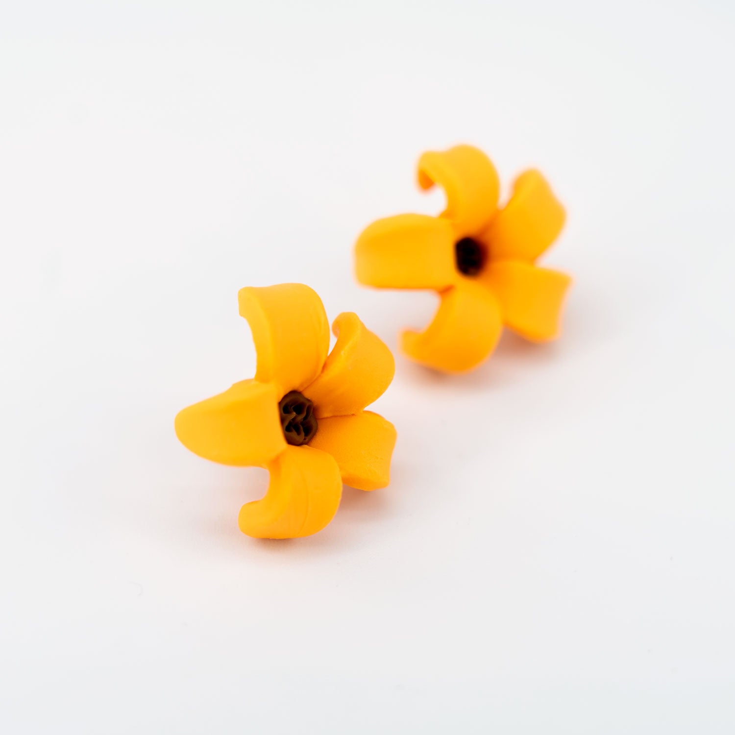 Handmade Clay Puakenikeni Flower Stud Earrings