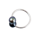 Authentic Tahitian Black Pearl Bypass Ring - Gold Filled