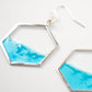 Hexagonal Ocean Earrings - Silver