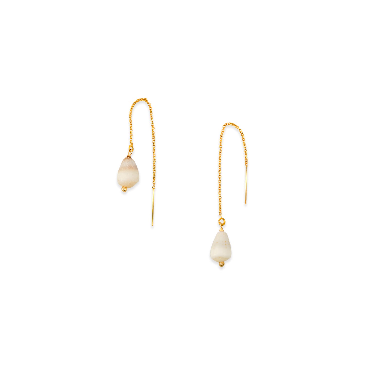 14k Gold Cone Shell Threader Earrings