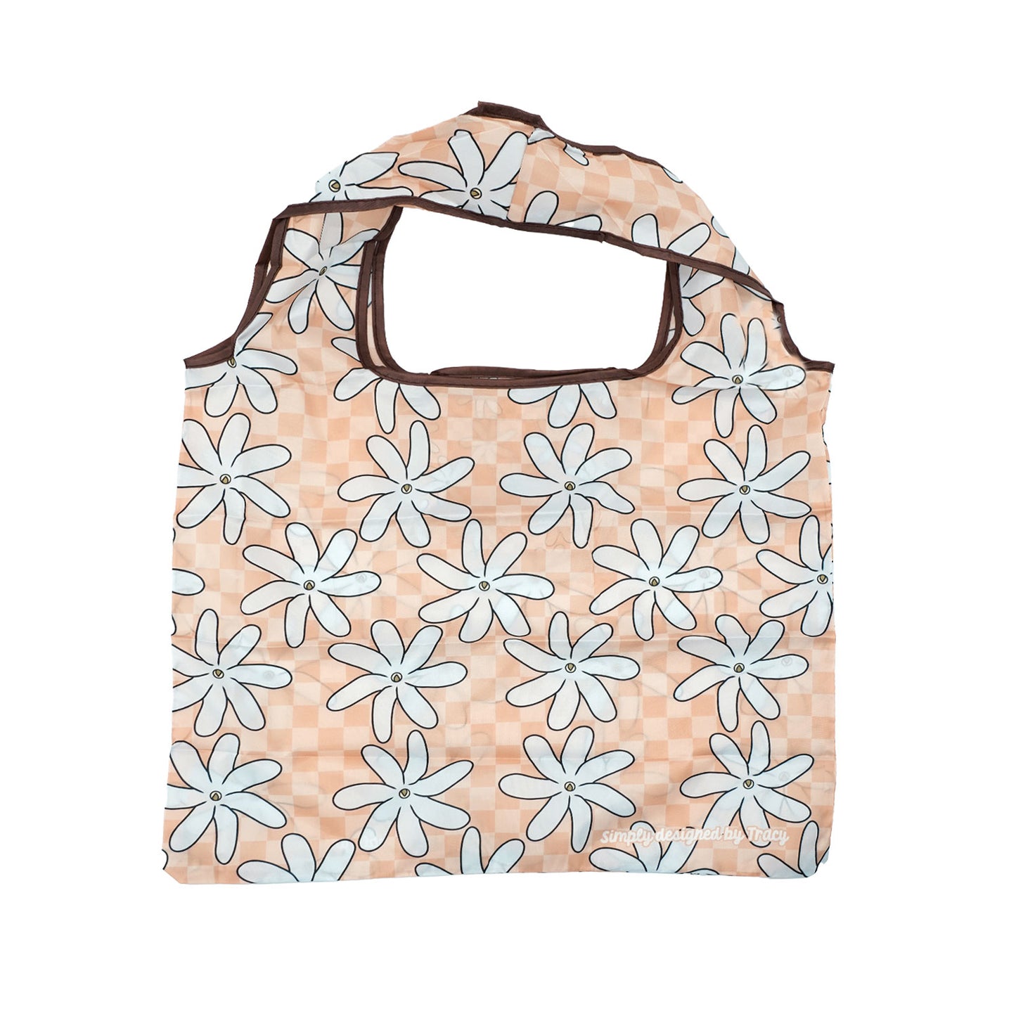 Reusable Foldable Shopping Bag - Checkers & Tiare Flower