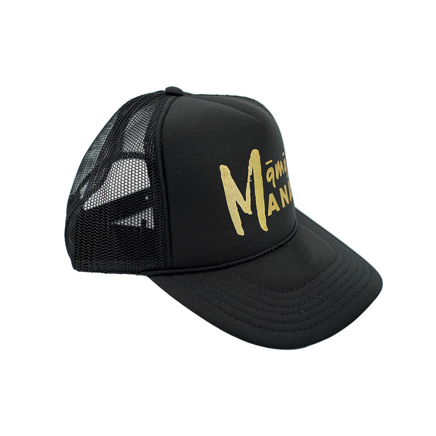 Māmā Mana Gold Foil Trucker Hat - Black