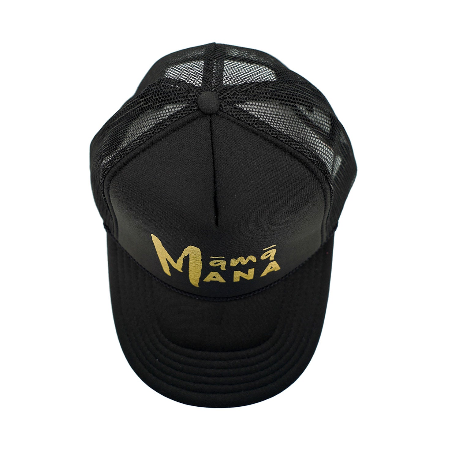 Māmā Mana Gold Foil Trucker Hat - Black