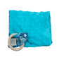 Minky Lovey Blanket with Detachable Wooden Teether - Blue Leaf