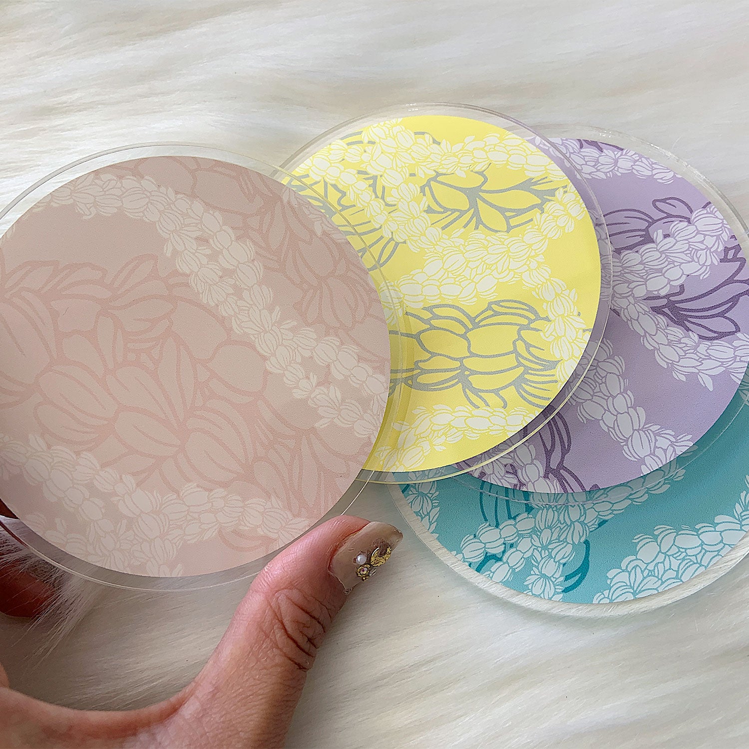 Lei Pīkake 3.5" Acrylic Coaster 4 Pack