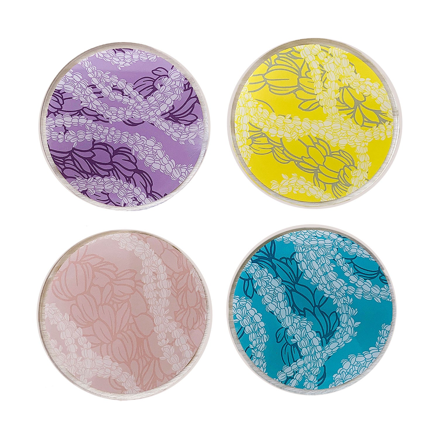 Lei Pīkake 3.5" Acrylic Coaster 4 Pack