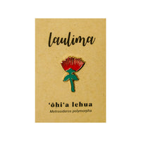 ʻŌhiʻa Lehua Blossom Gold Enamel Pin