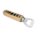 Hand Etched Stainless Steel & Wood Bottle Opener - Moon Phase
