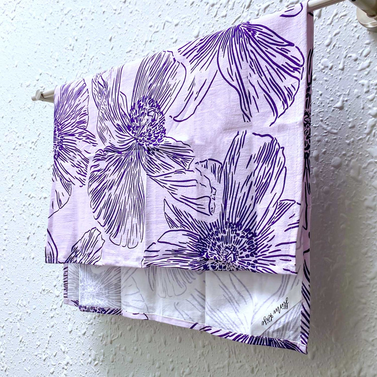 19" x 27" Cotton Flour Sack Tea Towel - Pua Kala Purple